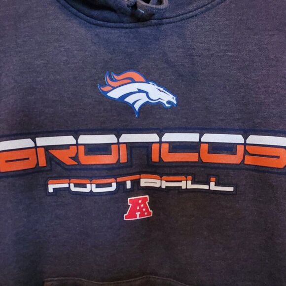 🏈 NFL Denver Broncos Sweatshirt /Hoodie Dark Gray M/L - Picture 2 of 4